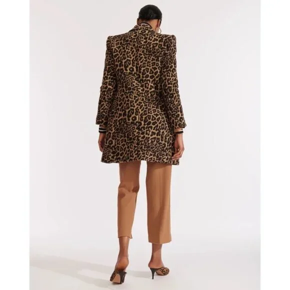 Veronica Beard Senna Leopard Dickey Coat Statement Size 12 | Designer Outerwear - Picture 2 of 14